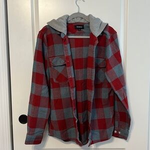 Men’s Red and Gray Flannel Jacket